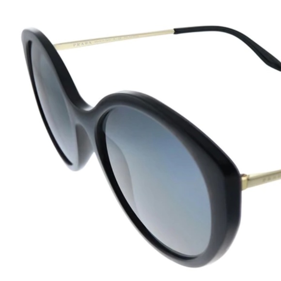 BRAND NEW AUTHENTIC PRADA PR 18XS 1AB5Z1 ROUND  BLACK SUNGLASSES  GREY LENS.